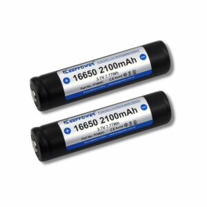 2er Set Hochkapazitäts-Akku Keeppower “XL” 2.100 mAh (Typ 16650) für THUNDER Akku-Erweitung